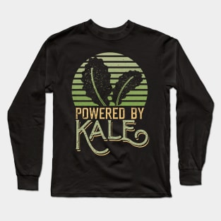 Powered by Kale Broccoli Celery Spinach Vegetarian Vegan Long Sleeve T-Shirt